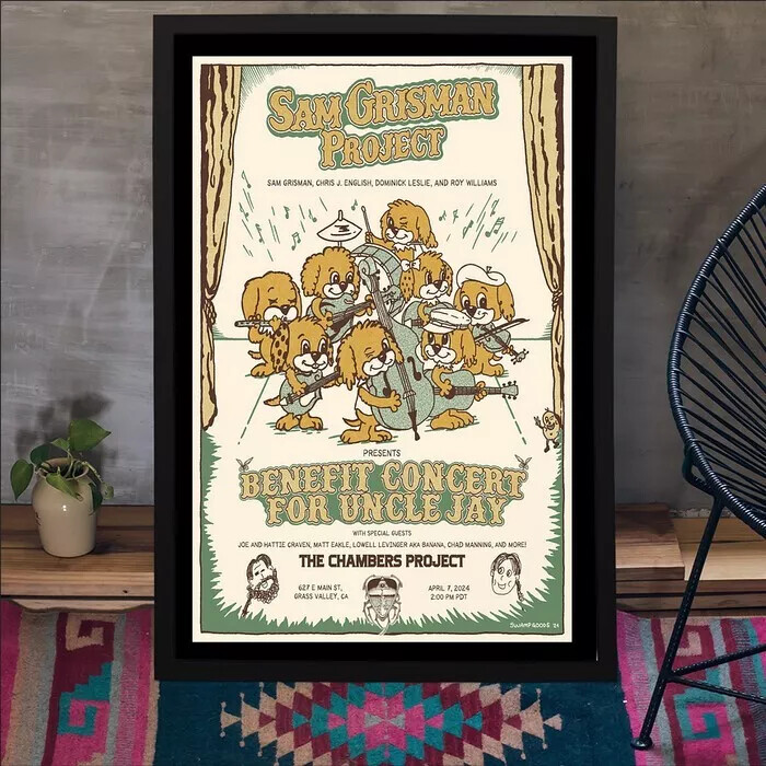 Sam Grisman Project 2024 Benefit Concert Tour Poster Uncle Jay April 7