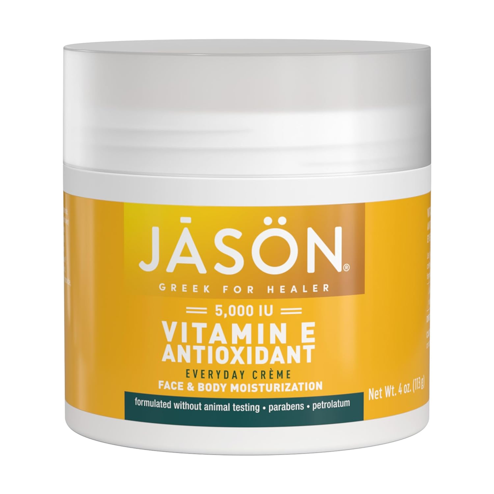 JASON Vitamin E 5,000 IU Moisturizing Crème, for Face and Body, 4 Fluid Ounces