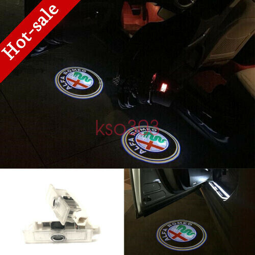 No Drill LED Door Ghost Shadow Projector Lights For Alfa Romeo Giulietta 2011-18