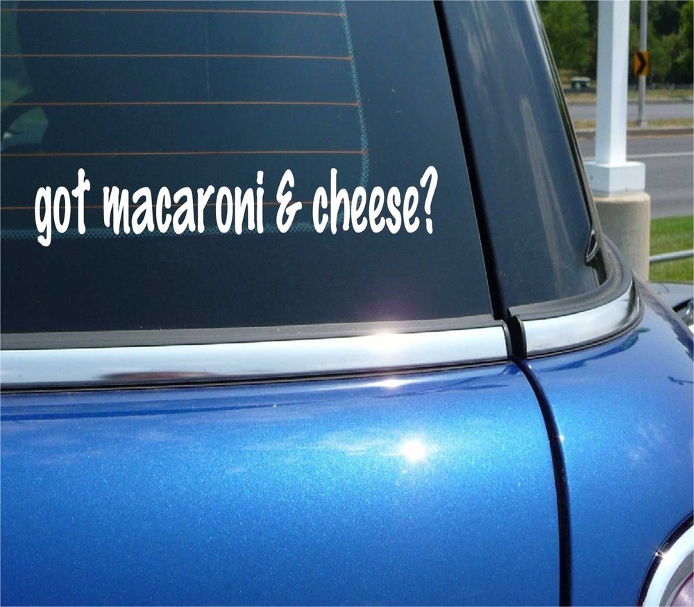 Funny Mac and Cheese Car Decal Bumper Sticker Vinyl Joke