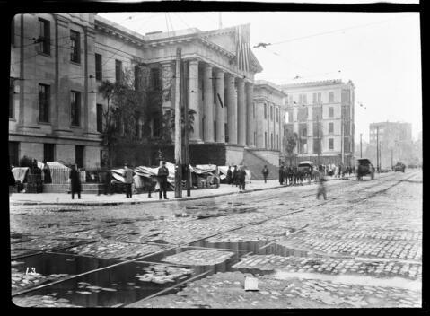 Earthquake Refugees At The Us Mint Building In San Francisco 1906  - Old Photo