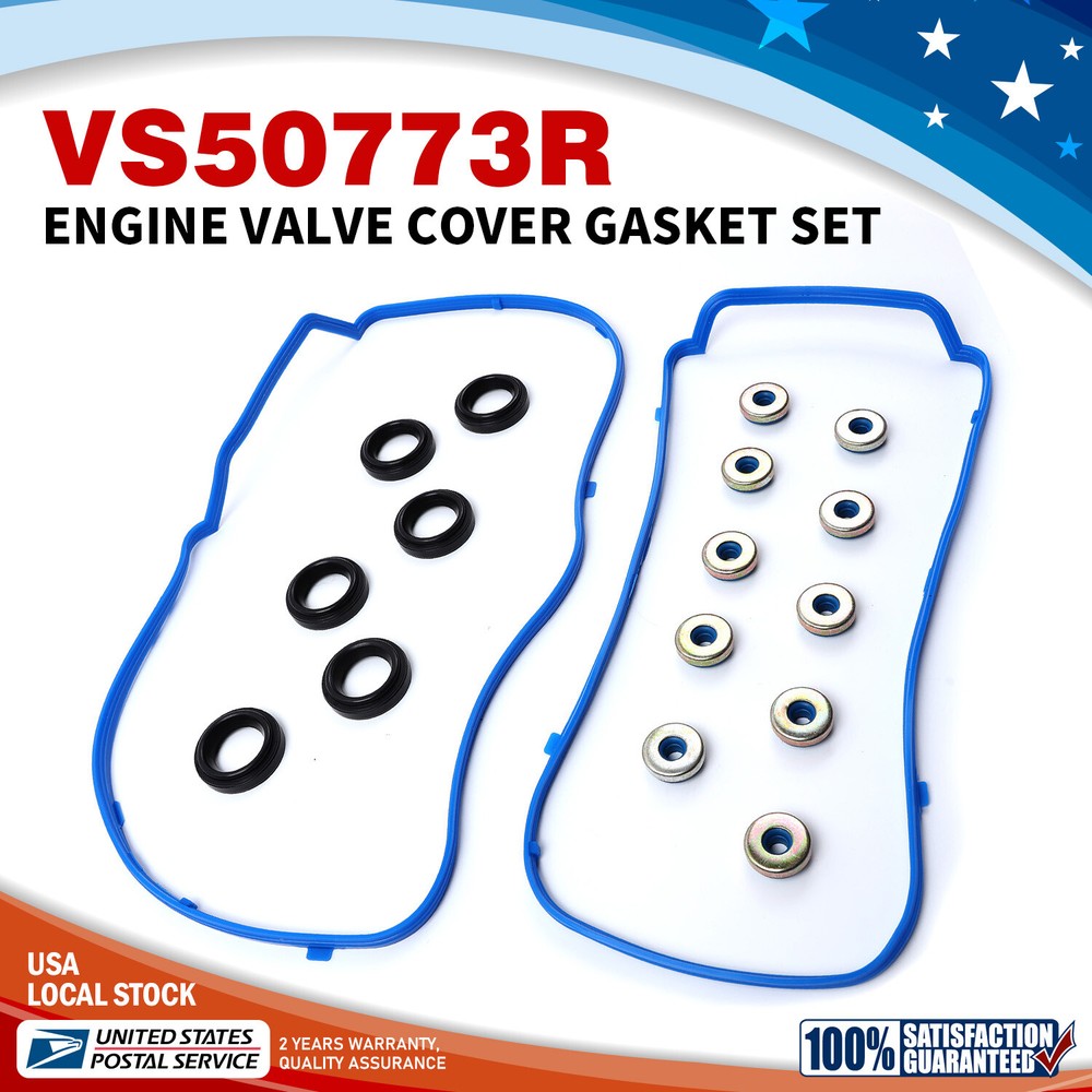 Valve Cover Gasket Grommets Seals Set VS50773R for 2016 Lincoln MKS MKZ Engine