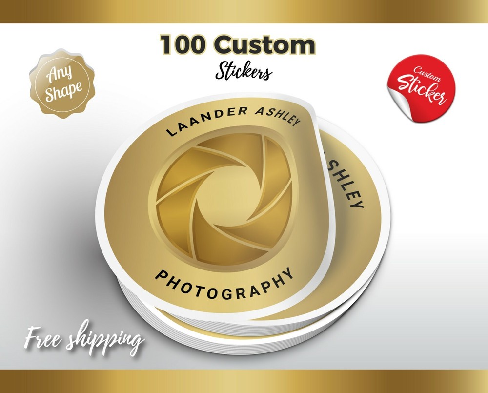 100 Custom Printed Stickers | Die Cut Vinyl | Bulk product labels | vinyl labels