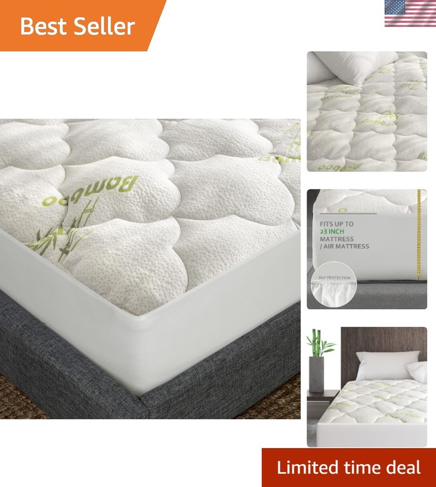 King Size Quilted Air Mattress Topper Cover Thick Viscose Layer