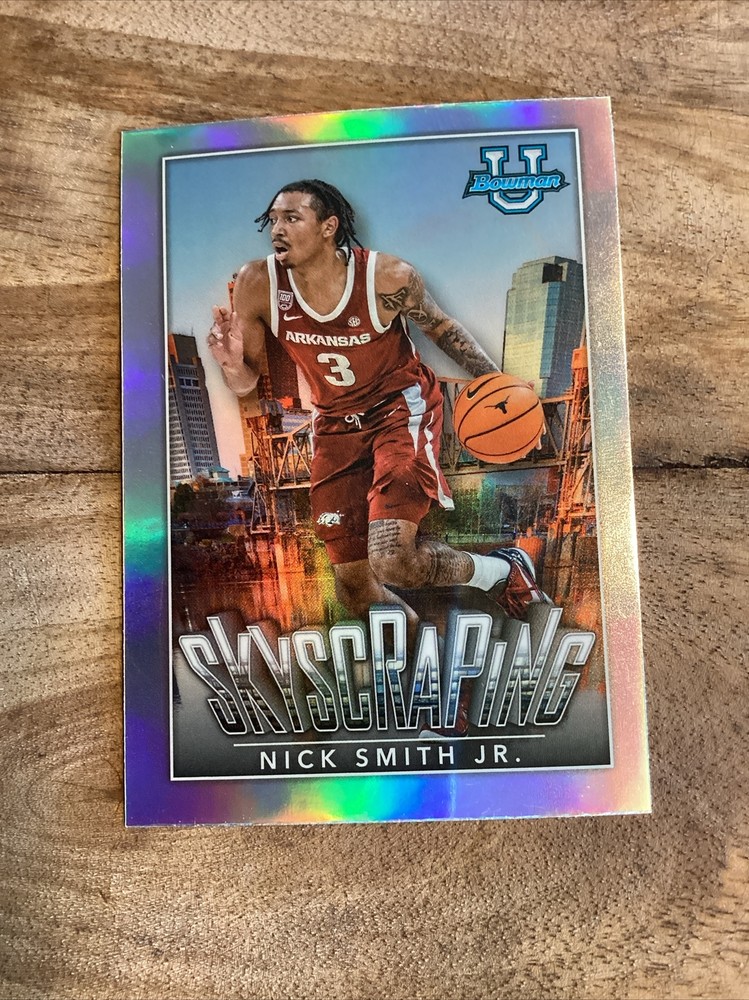 Nick Smith Jr. 2022-23 Bowman U Chrome Skyscraping Arkansas Razorbacks Hornets