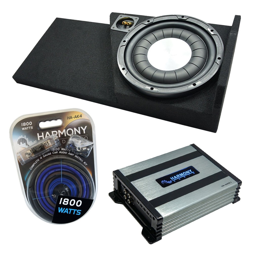 2014-2018 Chevy Silverado Double Cab Harmony HA-F124 12-Inch Subwoofer Box with HA-A400.1 Amp