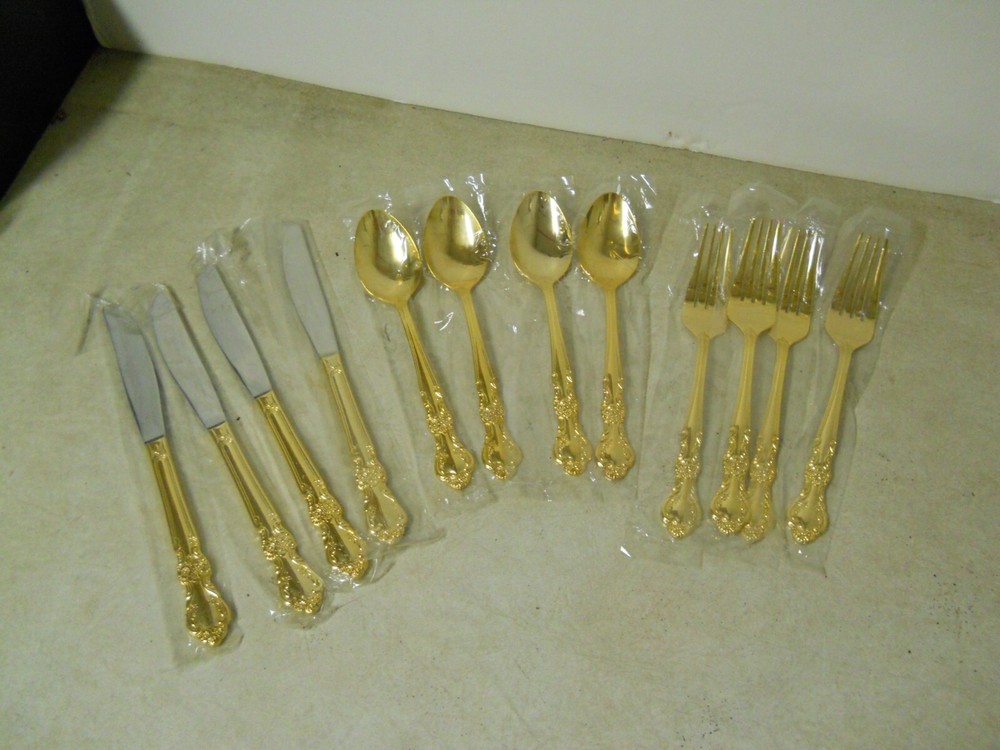 Cambridge Gold Plated Stainless Steel Flatware Replacements Extras Korea 12 Pc