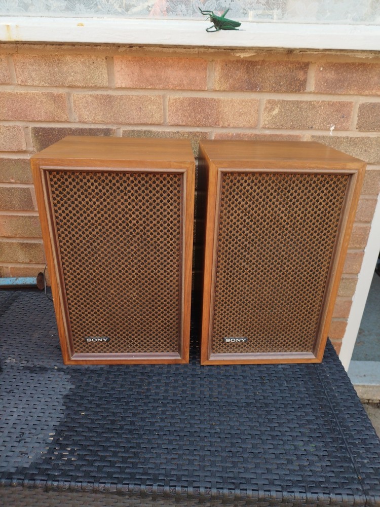 Vintage Sony SS-210 HIFI Speakers Fully Working - Wooden Bookshelf Speakers