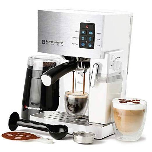 19-Bar Espresso, Latte and Cappuccino Maker 10-Piece Set  09 - AEW3000 – White
