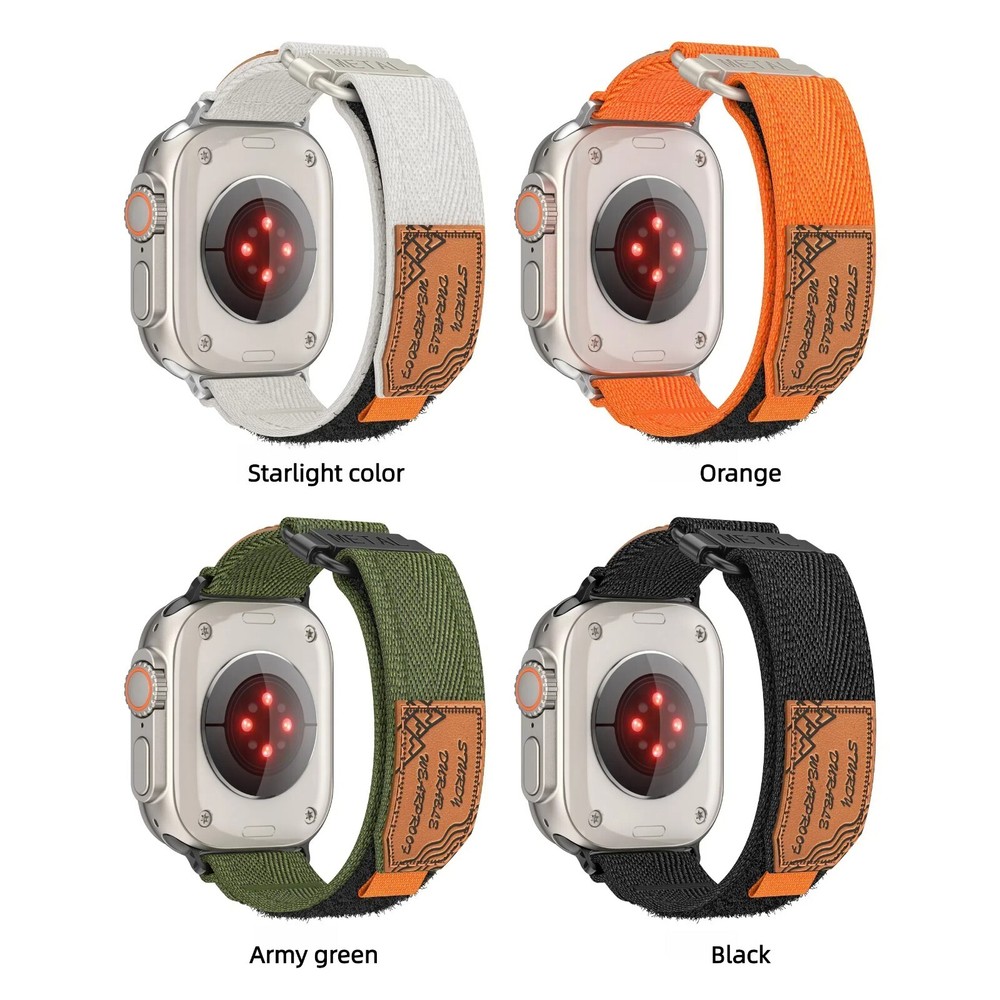 Nylon sports leather strap for Apple Watch 10 9 8  40/42/44/45/46/49mm SE ultra2