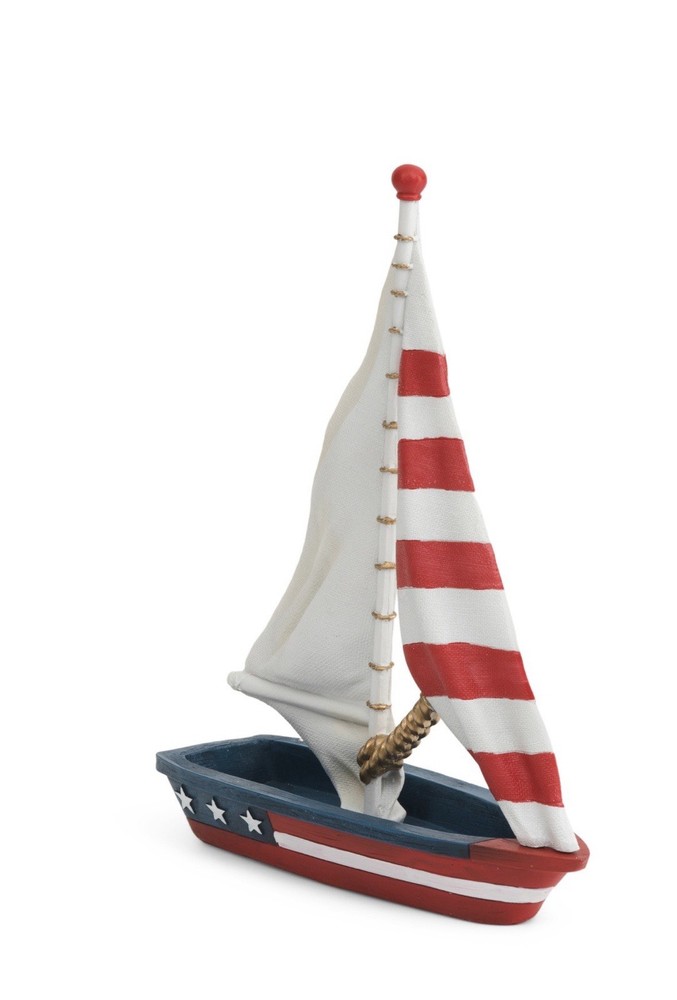 🇺🇸NIB Stars & Stripes Patriotic Sailboat Table Top Decor