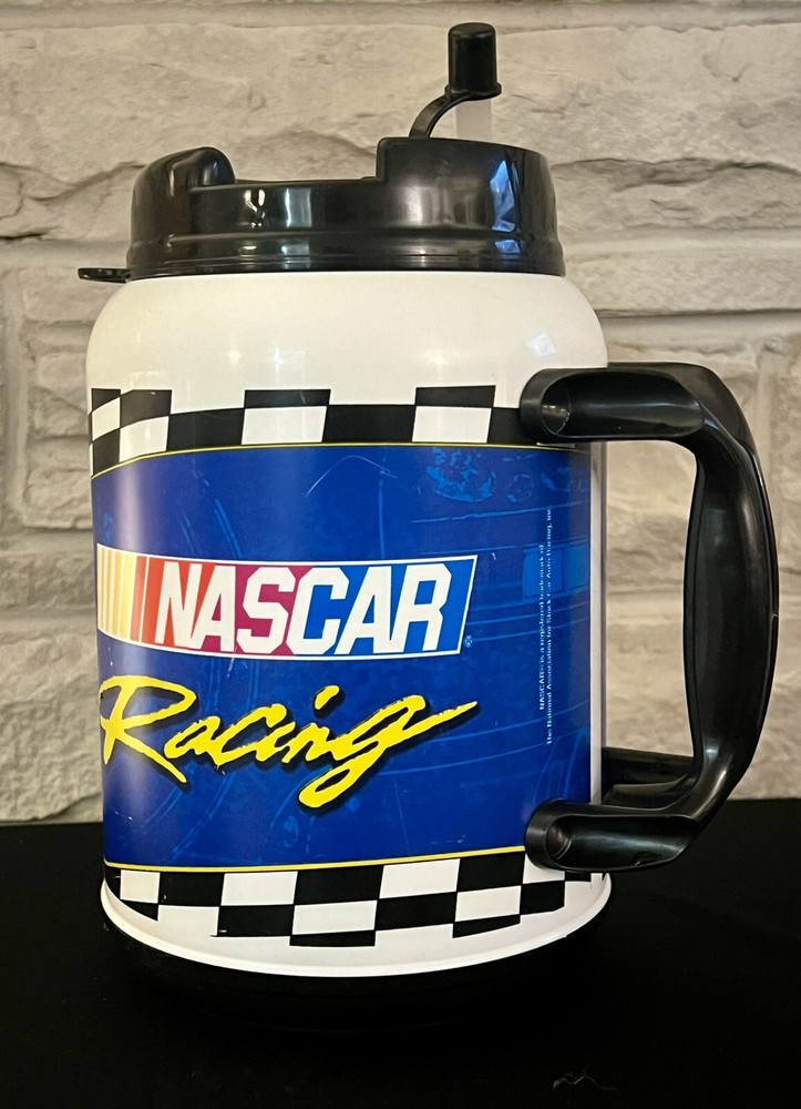 Vintage 90s NASCAR Racing Travel Mug 64oz Whirley PA USA Rare Unsealed