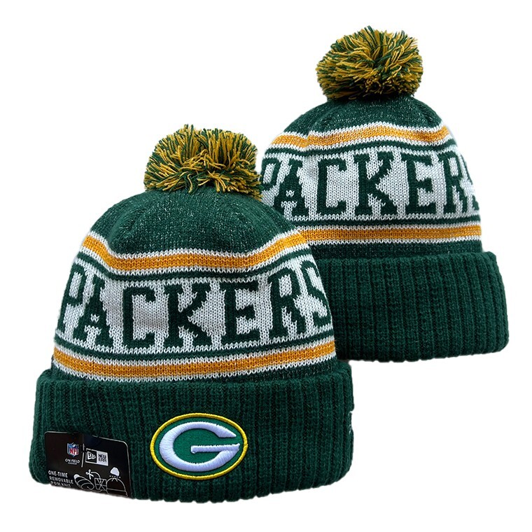 Green Bay Packers Unisex Adult Sports Knitted Cuffed Pom Beanie Cold Weather Hat