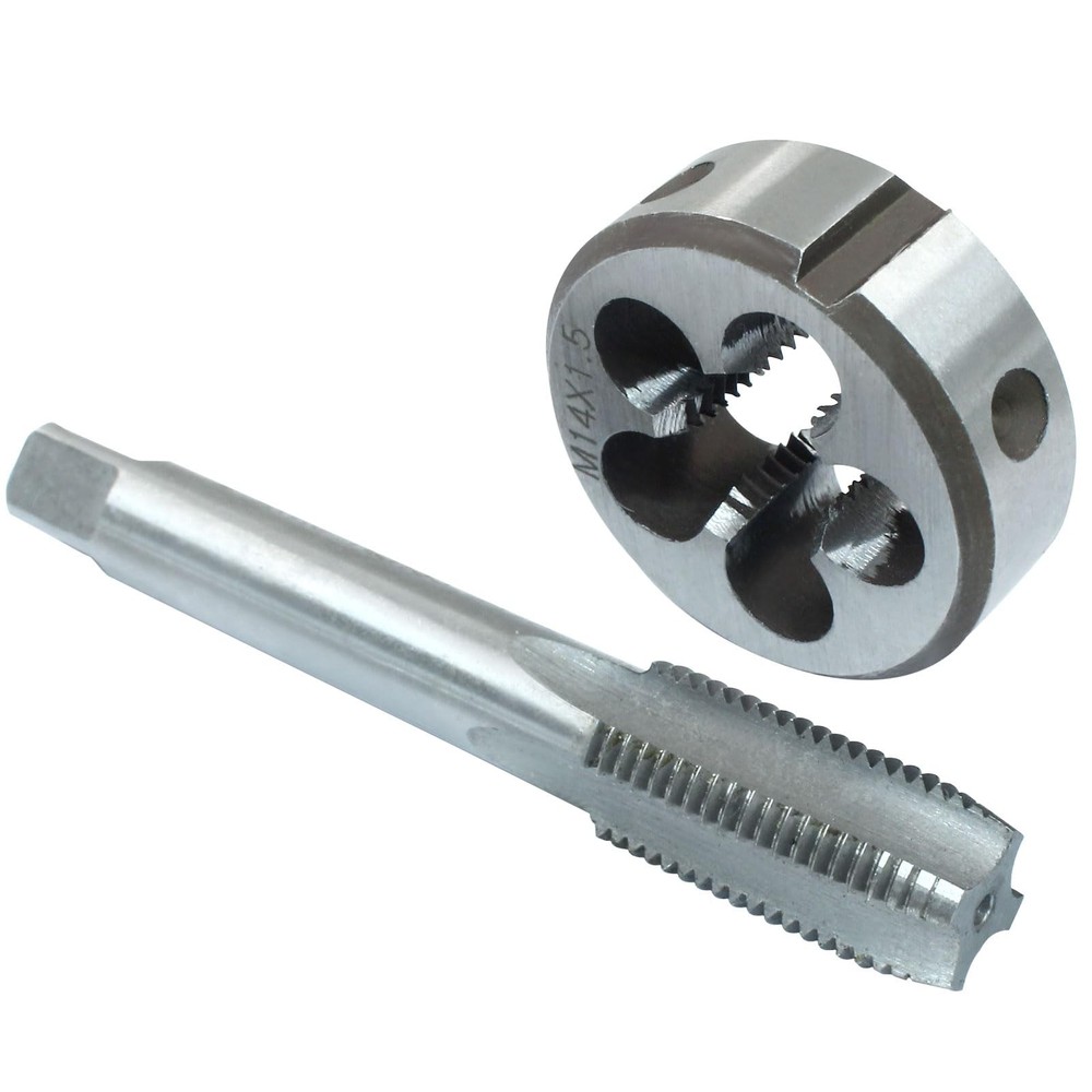 HARSKIYER M14 x 1.5 Metric Tap and Die Set, HSS Machine Thread Tap Die Set, M...