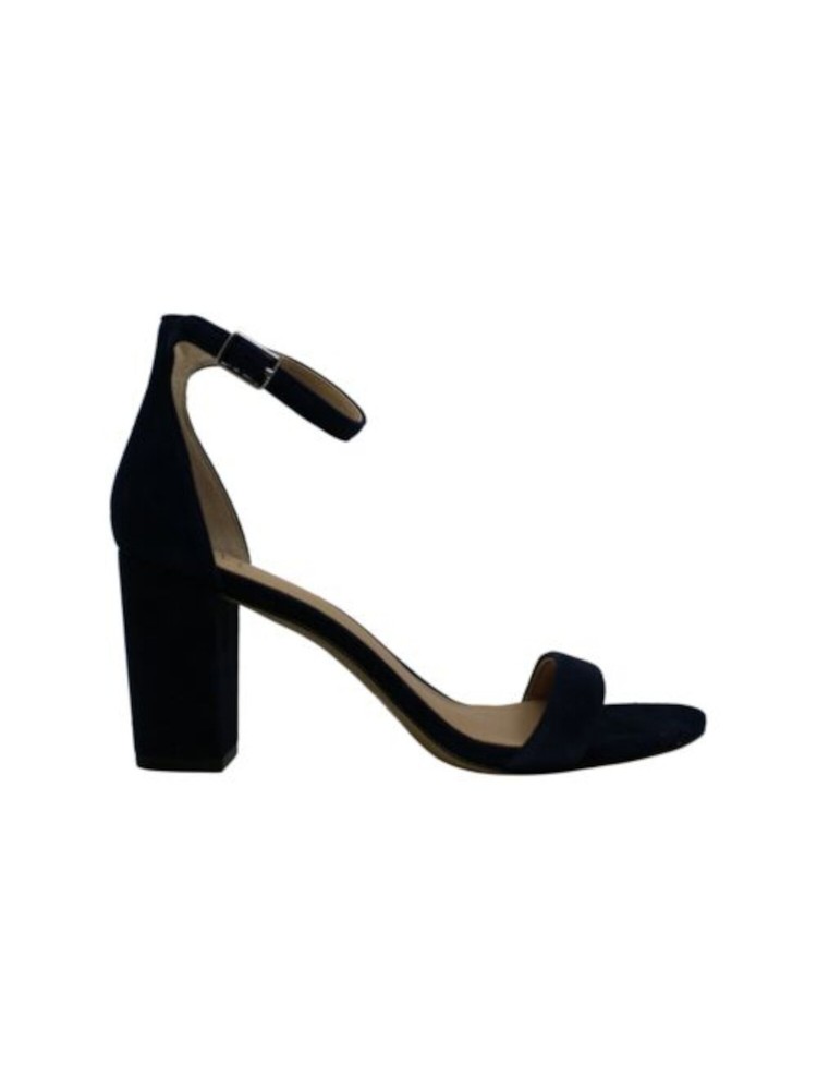 INC Womens Black Padded Kivah Round Toe Block Heel Leather Sandals Shoes 9 M