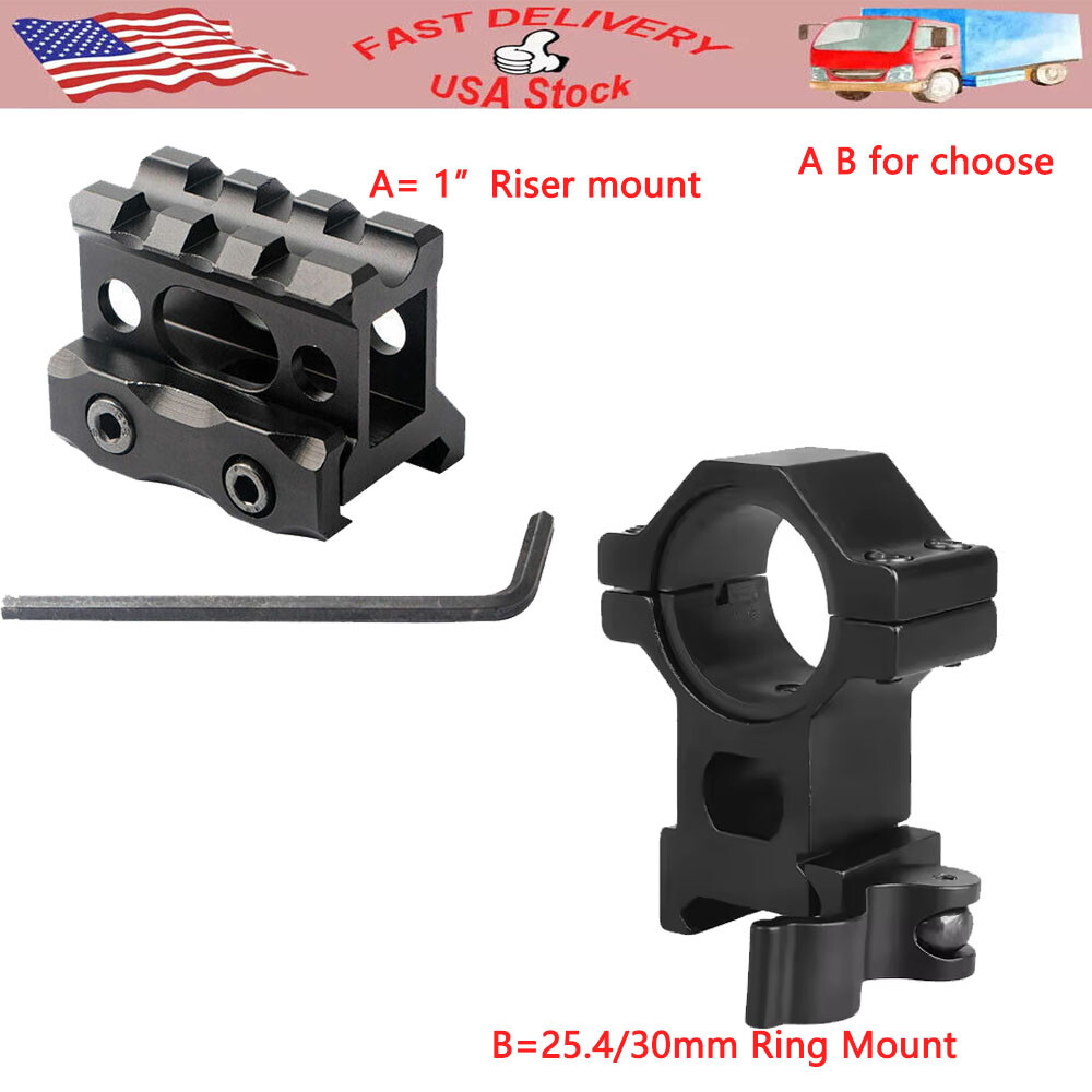 30mm/25.4mm Quick Release High Profile Picatinny Riser Mount
