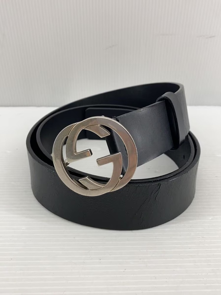 Gucci Black Leather Belt for Men 368186