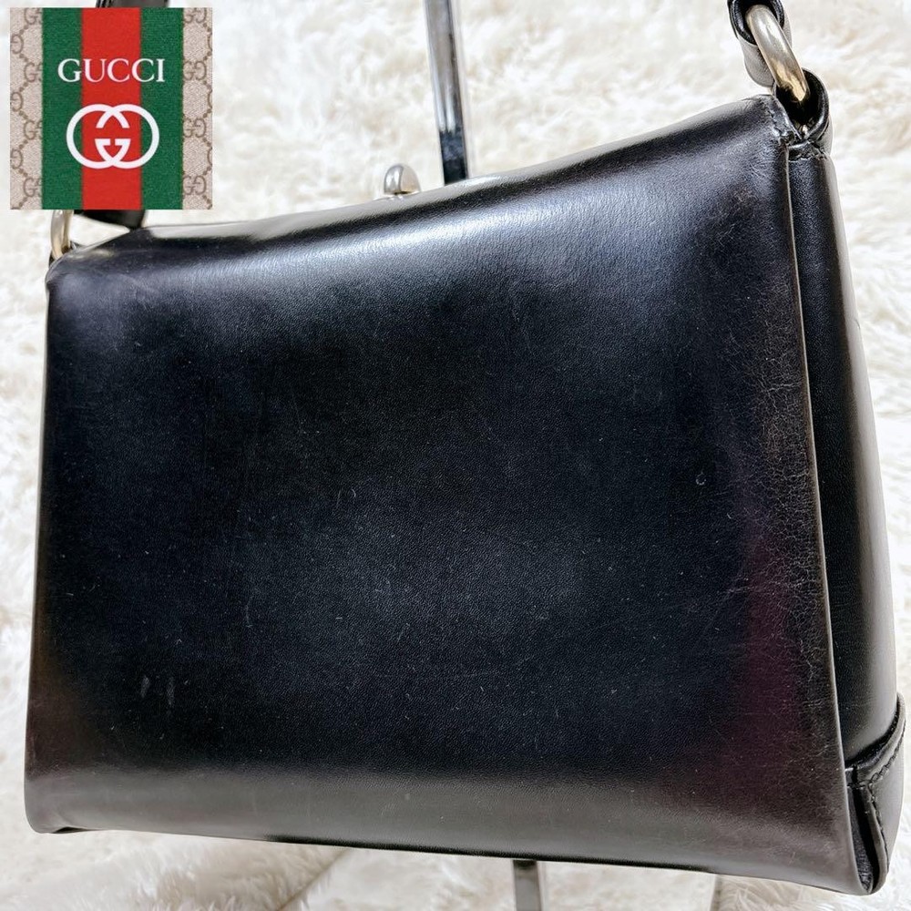 GUCCI leather turn lock formal handbag for women