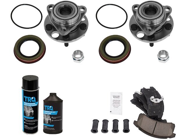 Front TRQ Brake Pad and Wheel Hub Kit fits Pontiac Grand Am 1990-1995 61WNHF