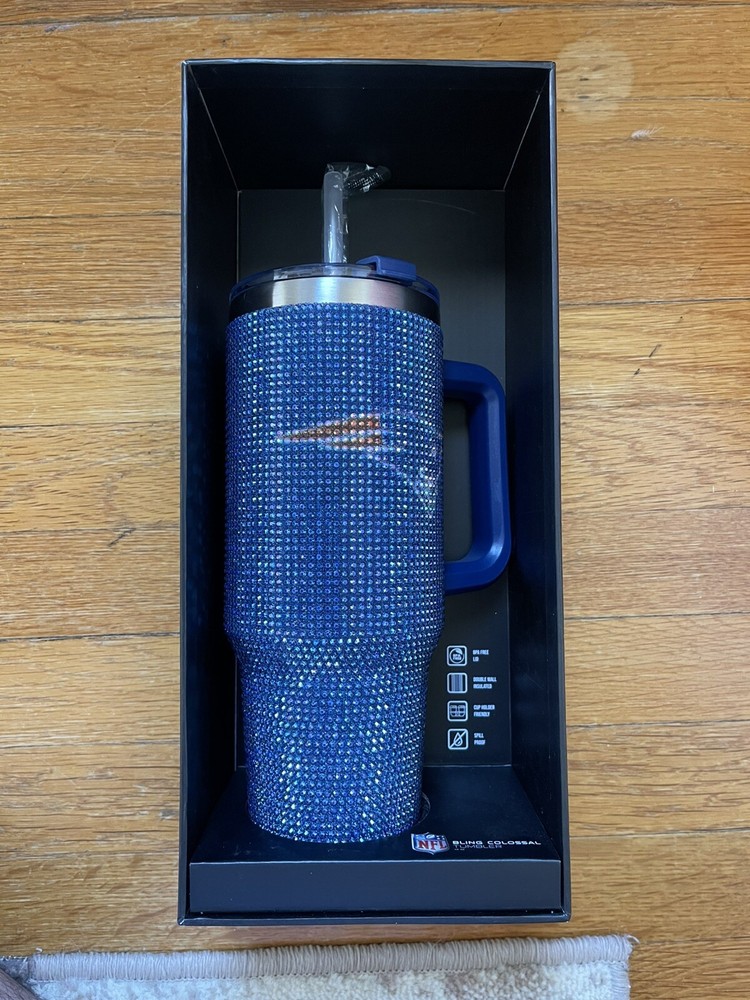 Patriots NFL 46oz Bling Tumbler with Rhinestone Accents