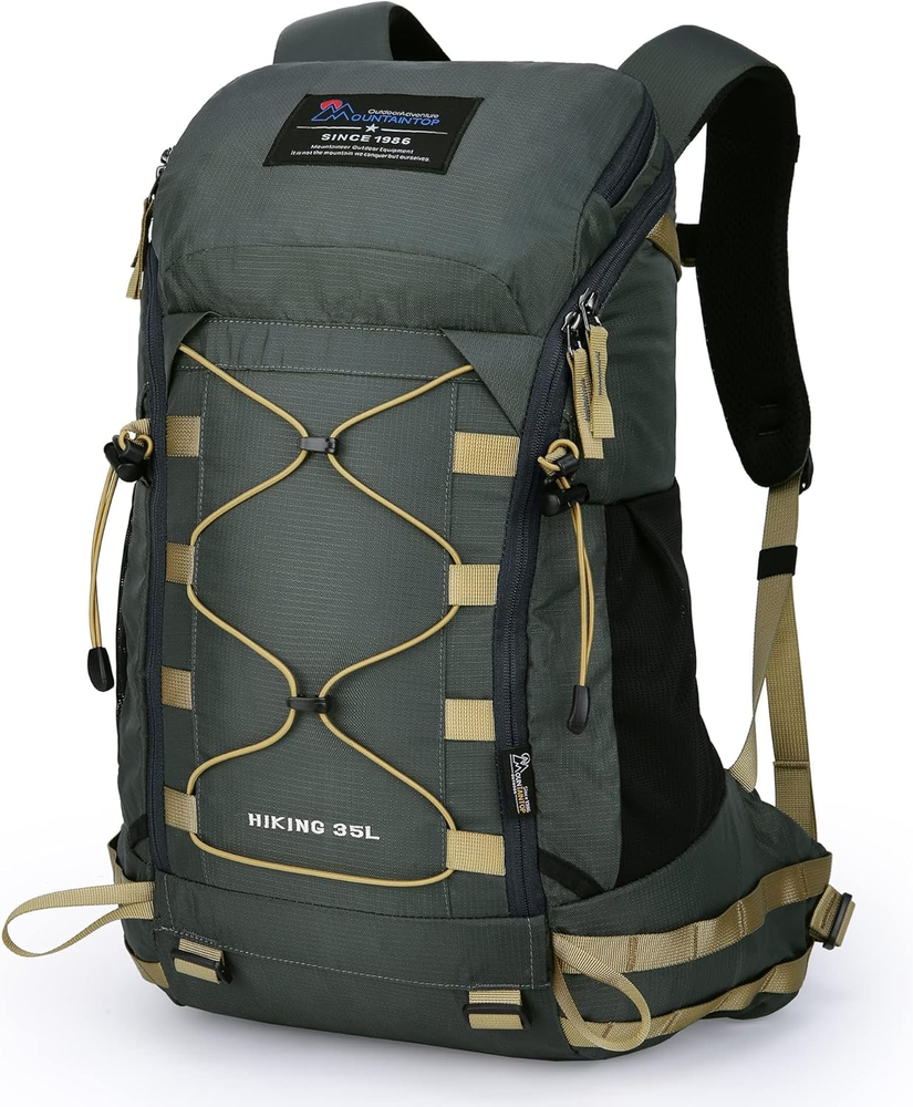 Hiking Backpack 35L Travel Backpack Lightweight Daypack with Rain Cover for Outd