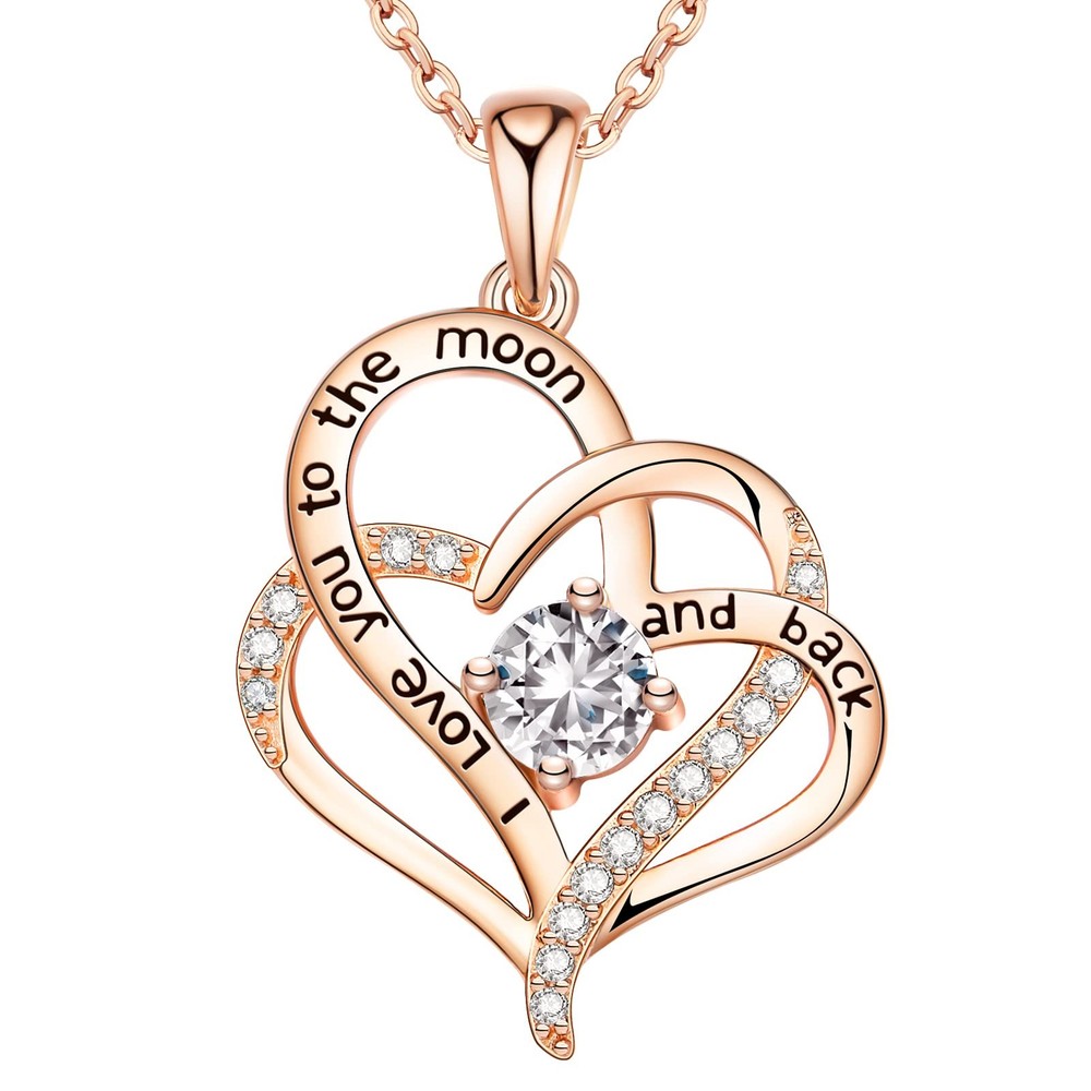 Heart Necklaces for Women 925 Sterling Silver with Zirconia, Mothers Day Gift...