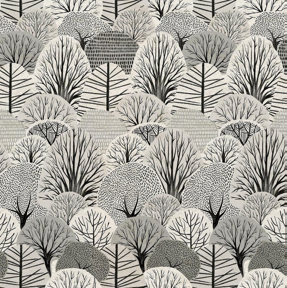 Grey Forest Tree Shelf Liner Contact Paper Peel and Stick Wallpaper for Cabin...