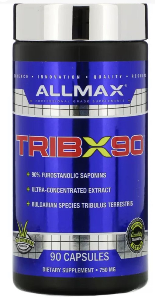 Allmax Nutrition TribX90, Bulgarian Tribulus  90 Capsules Test Boost Trib Trib X