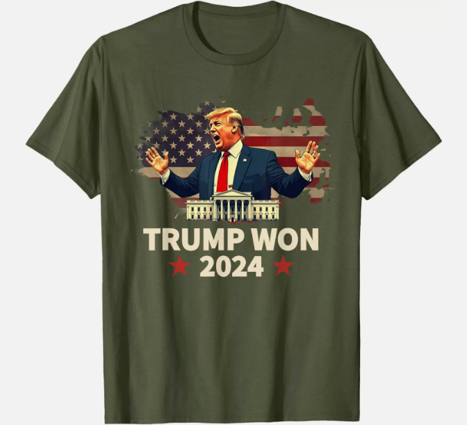Trump Won 2024 President 47th Election US Flag T-Shirt