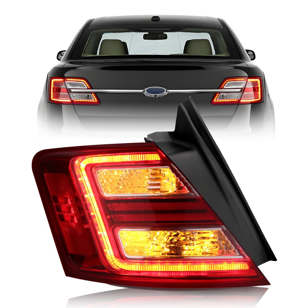 For 2013-2019 Ford Taurus LED Tail Light Rear Outer Chrome Housing Driver Side
