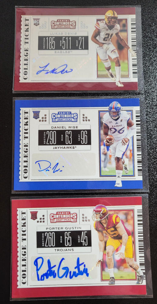 2019 Contenders Draft Picks Football College/Draft Ticket 6 Player RC Auto's - S