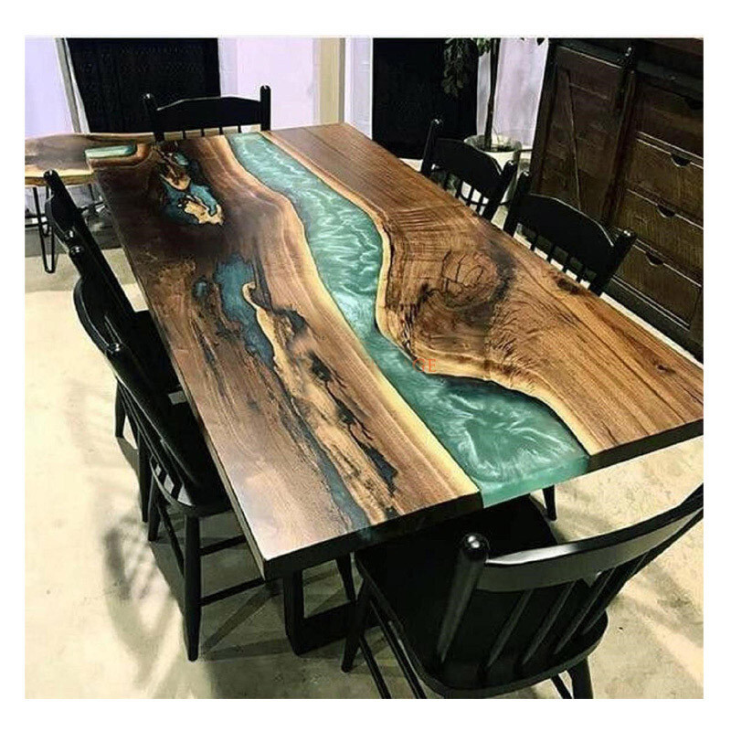 Modern Epoxy Dining Table Top, Kitchen Table Top, Handmade Wooden Top 48