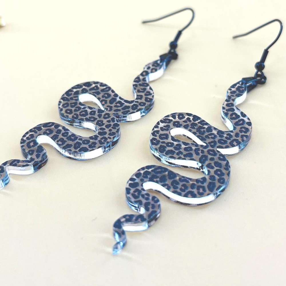 Snake earrings, celestial earrings, halloween earrings, goth jewelry, witchy