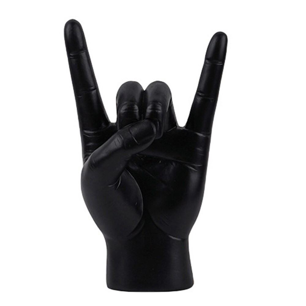Rock Hand Gesture Statue Rock Music Art Craft Finger Sculpture for Rock1209