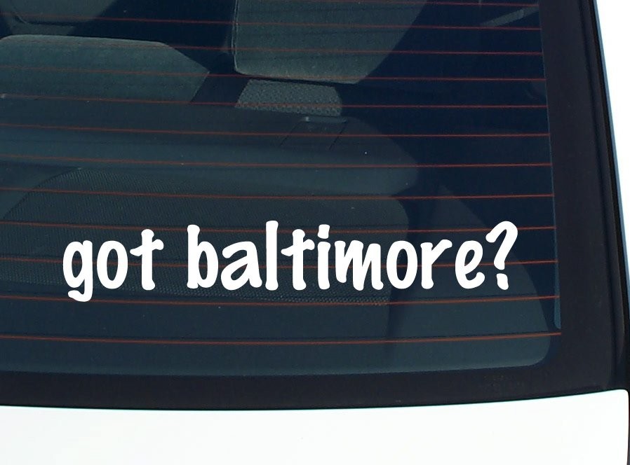 Baltimore Pride Car Decal - Funny Vinyl Bumper Sticker for Window