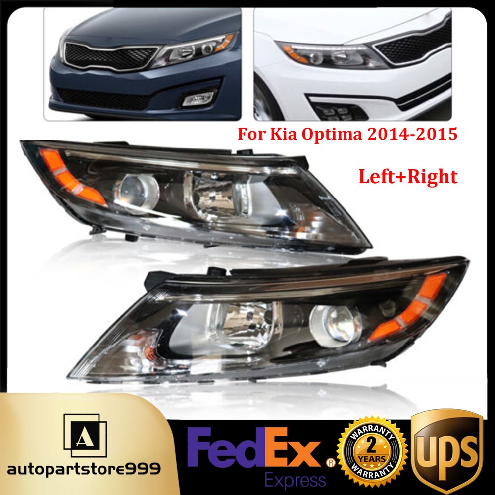 1 Pair Headlight Headlamps Assembly For Kia Optima 2014-2015 Left and Right