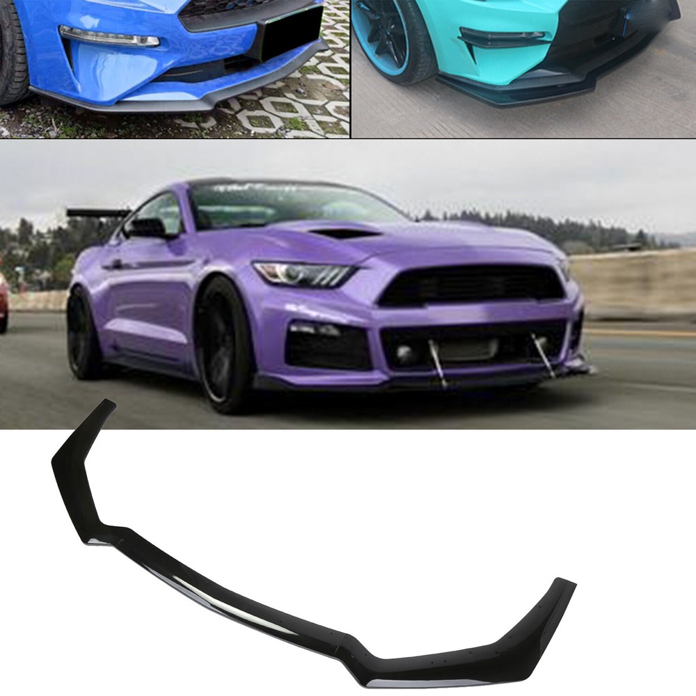 2018-2023 Ford Mustang GT-Style Matt Black Front Bumper Lip Spoiler Kit