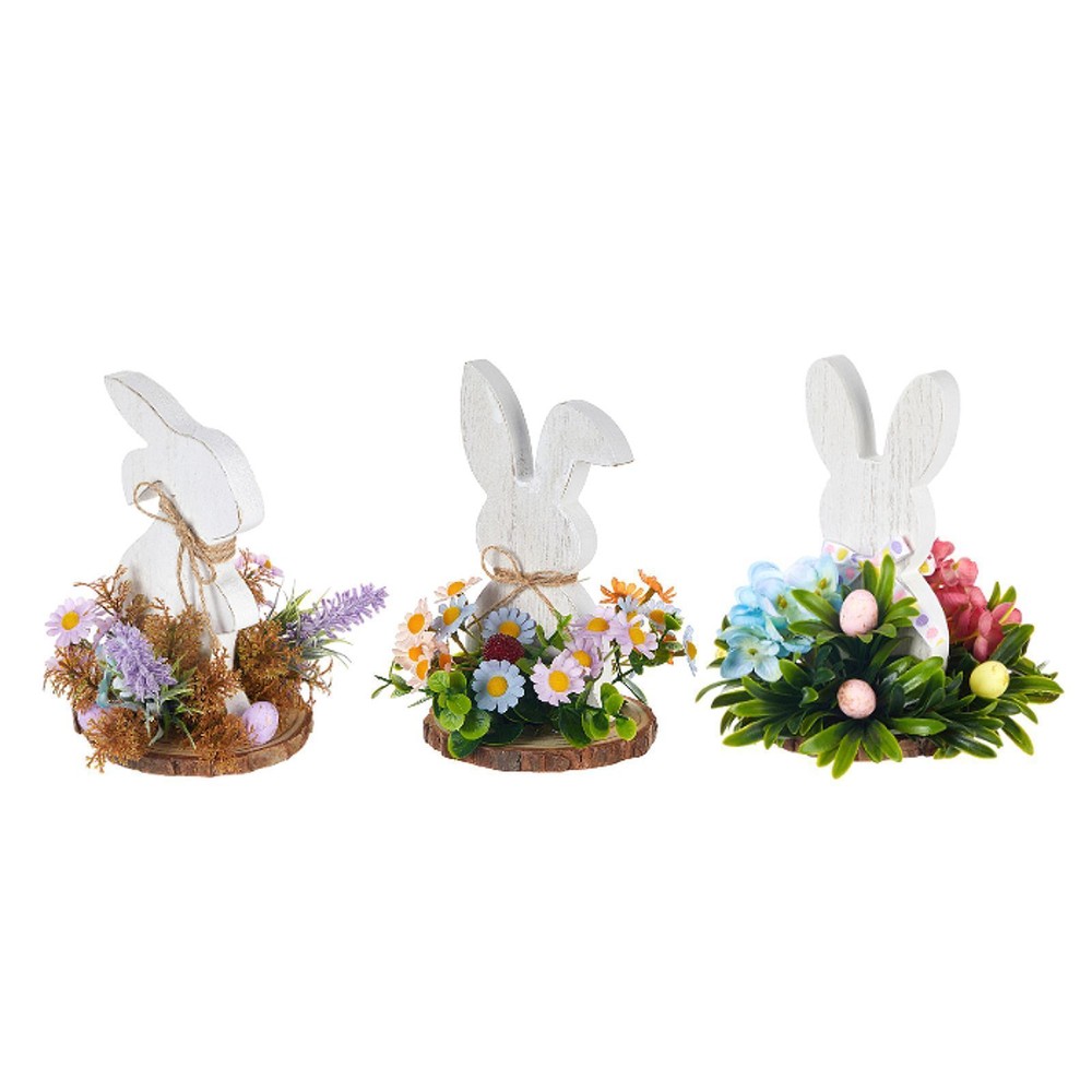 Easter Bunny Wooden Sign Wood Cute Easter Home Decor for Easter Yard Outdoor