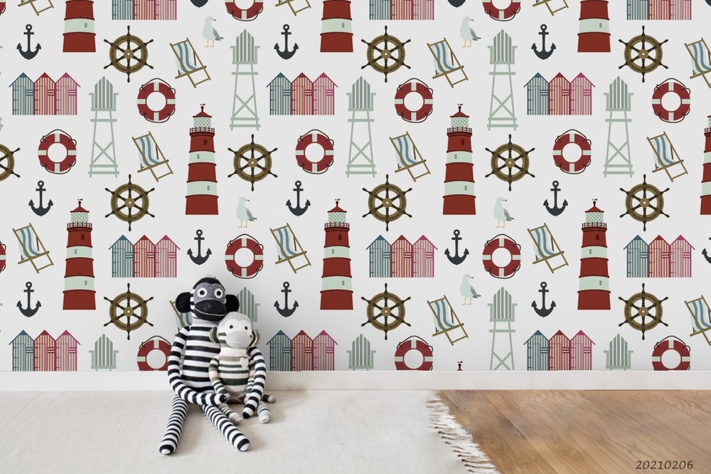 3D Nautical Theme Pattern Wall Murals Wallpaper Murals Wall Sticker