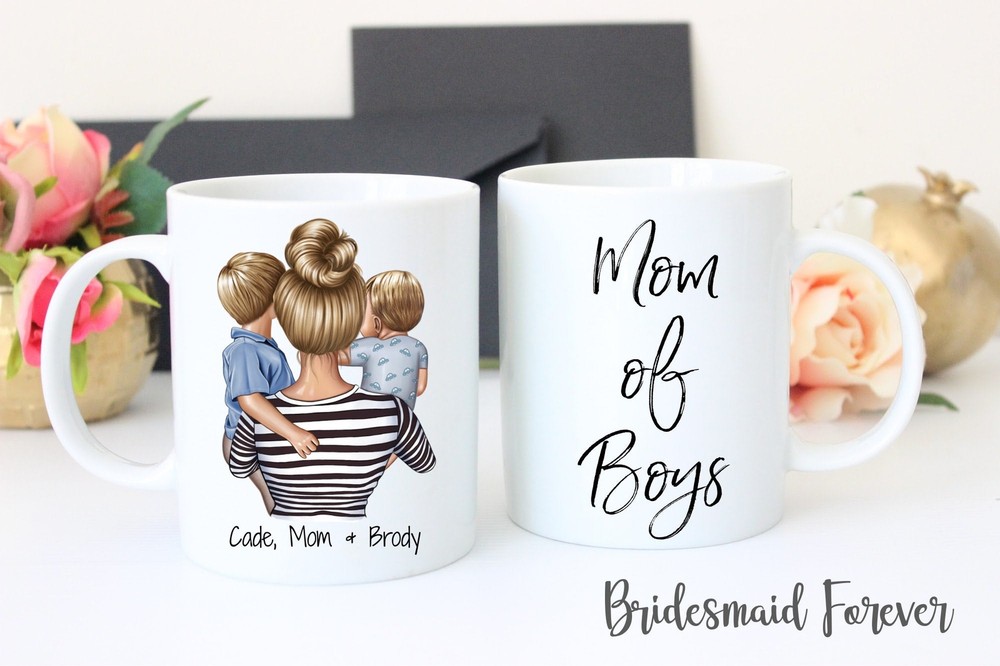 Mothers Day Gift Mothers Day Mug Mom Of Boys Mother Son Gift For Mom Moms
