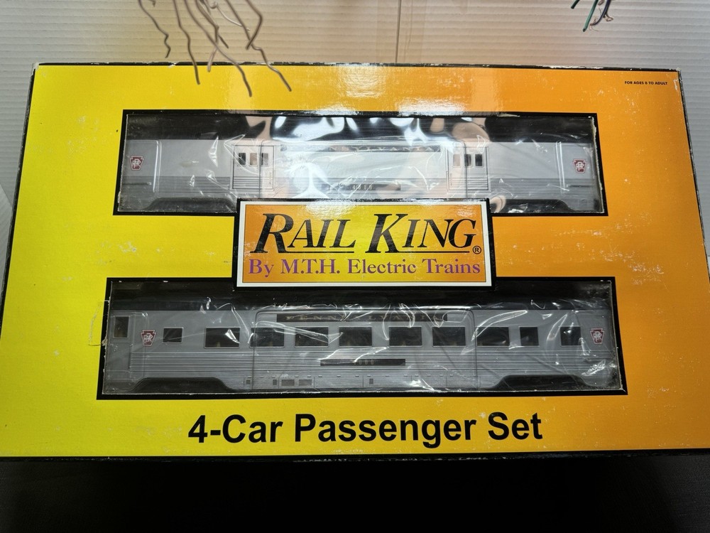 Railking O Gauge Pennsylvania, Four Cars 60 Foot Streamlined Passenger Set