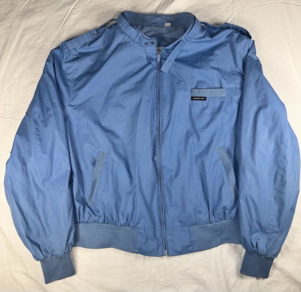 🇭🇰🔥 Members Only Blue Bomber Jacket Vintage Europe Craft Size 4X 🇭🇰🔥