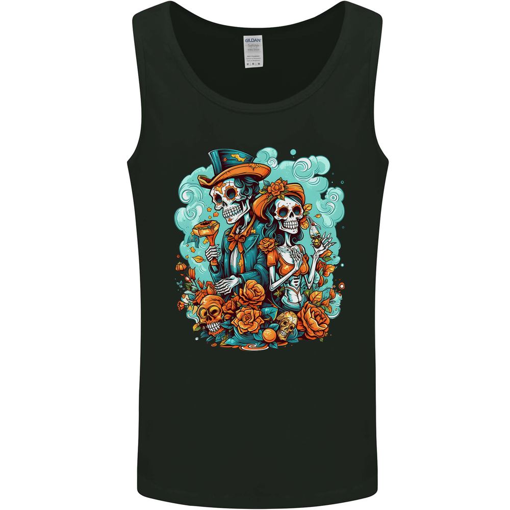 Dia de Los Muertos Day of the Dead Sugar Skull Mens Vest Tank Top