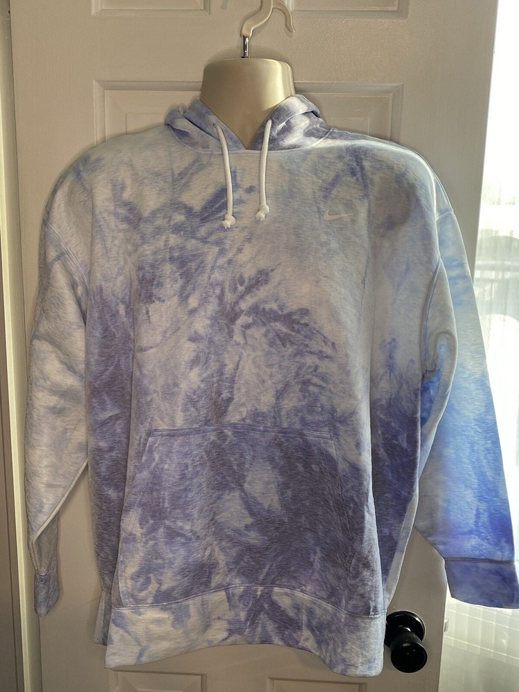 NWT Women’s Nike Dri-Fit Icon Clash Cloud Tie Dye Blue Training Hoodie - Medium