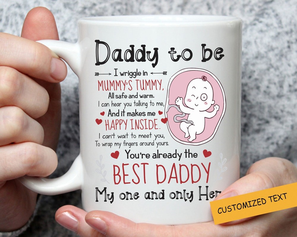 Daddy To Be Personalized Mug Baby Keepsake Mug Fathers Day Gift I Can T Wait To