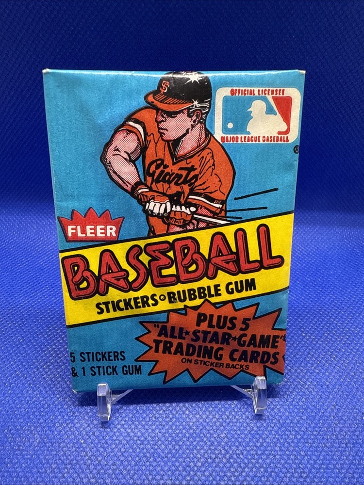 1981 Fleer MLB Baseball 5 Sticker Card Wax Pack