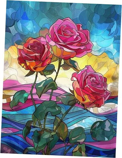 5D Rose Diamond Painting Kits - DIY Diamond Art Kits for Adults Botany, Full
