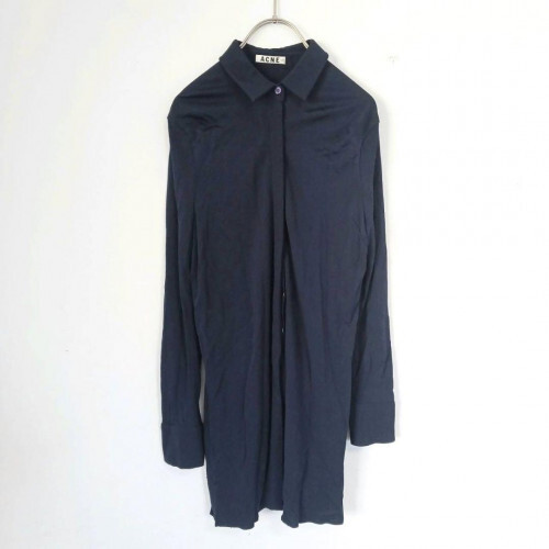 [Acne Studios] Shirt cut and sew, hidden placket, Terry material, rayon, stretch