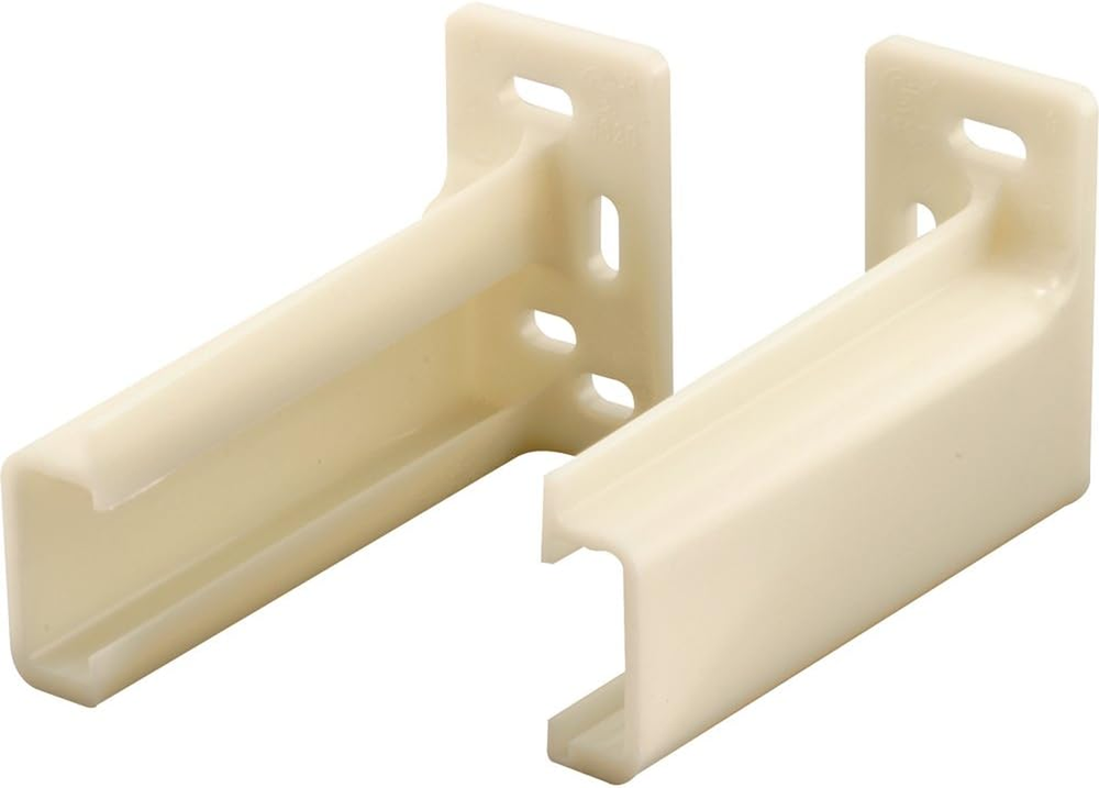 3/8 x 1 Inch Off-White Plastic R 7265 Drawer Track Back Plate Pair