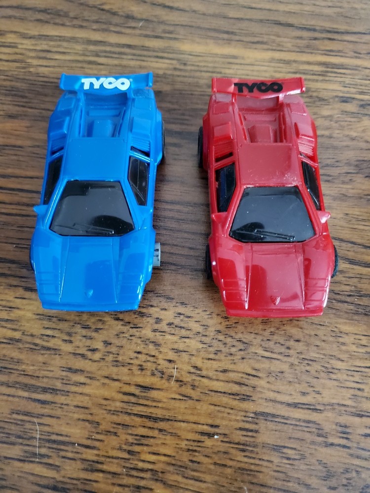 Vintage Tyco Red & Blue Slot Cars Untested Classic Racing Set